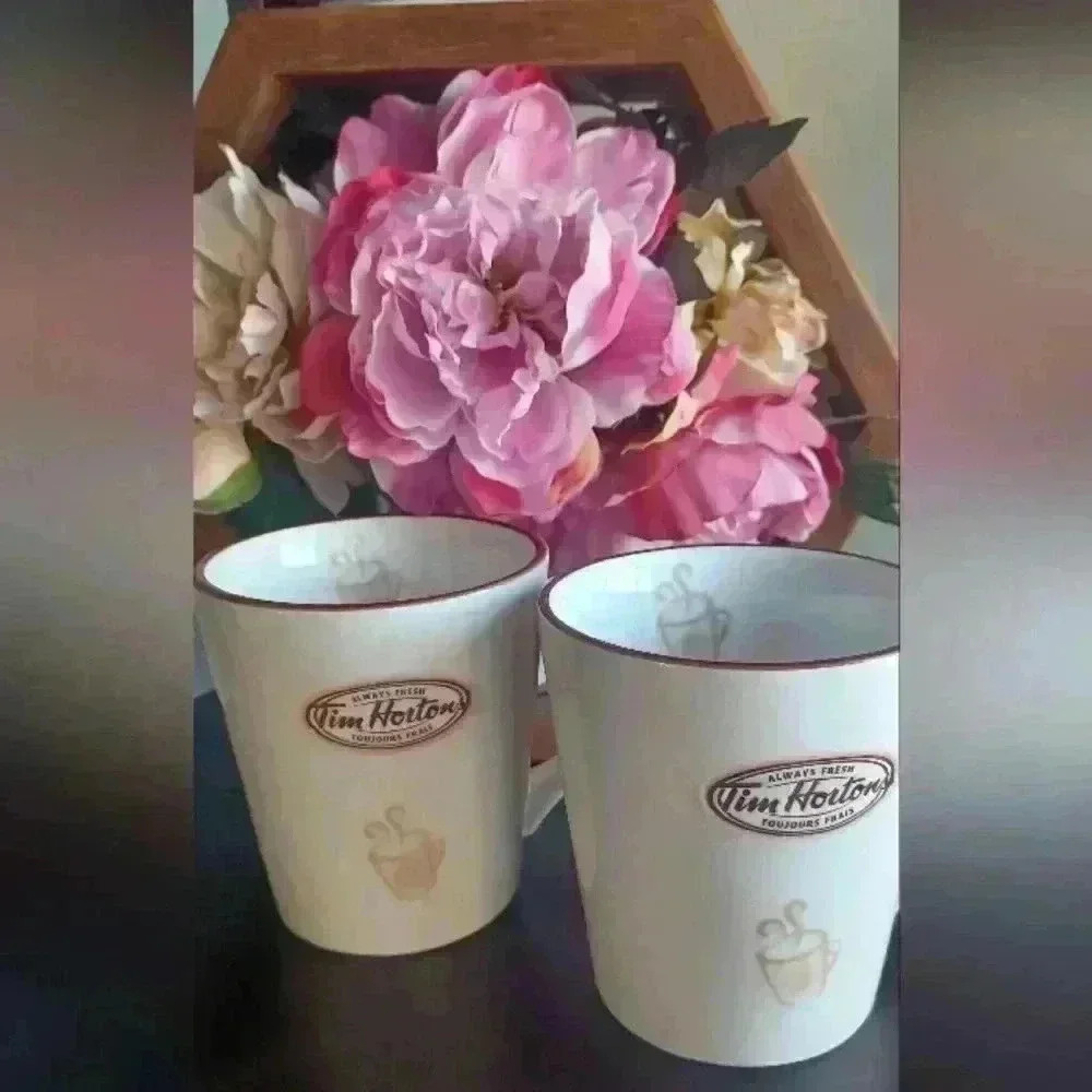 Tim Hortons 2007 Limited Edition Coffee Tea Mug Cup 14 oz N 007 Set of 2